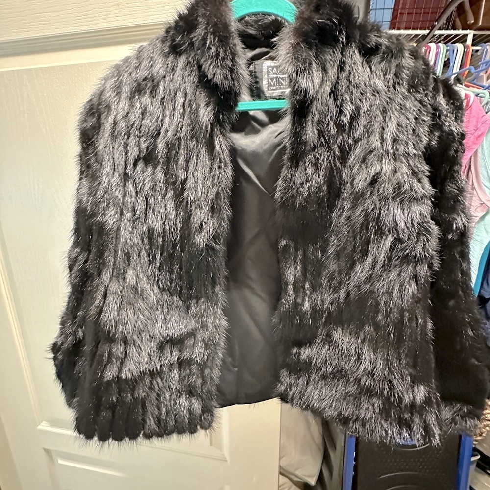 Saga Furs Black Mink Fur Coat